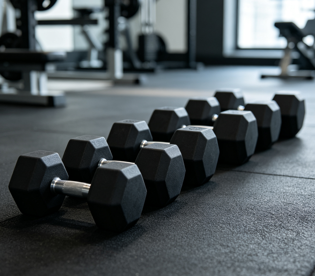 Rubber Hex Dumbbells